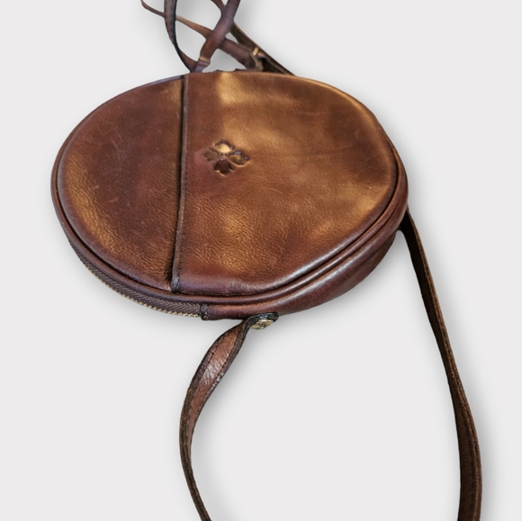 Patricia Nash Leopard Pony Hair Leather Circle Crossbody Bag - Picture 3 of 8